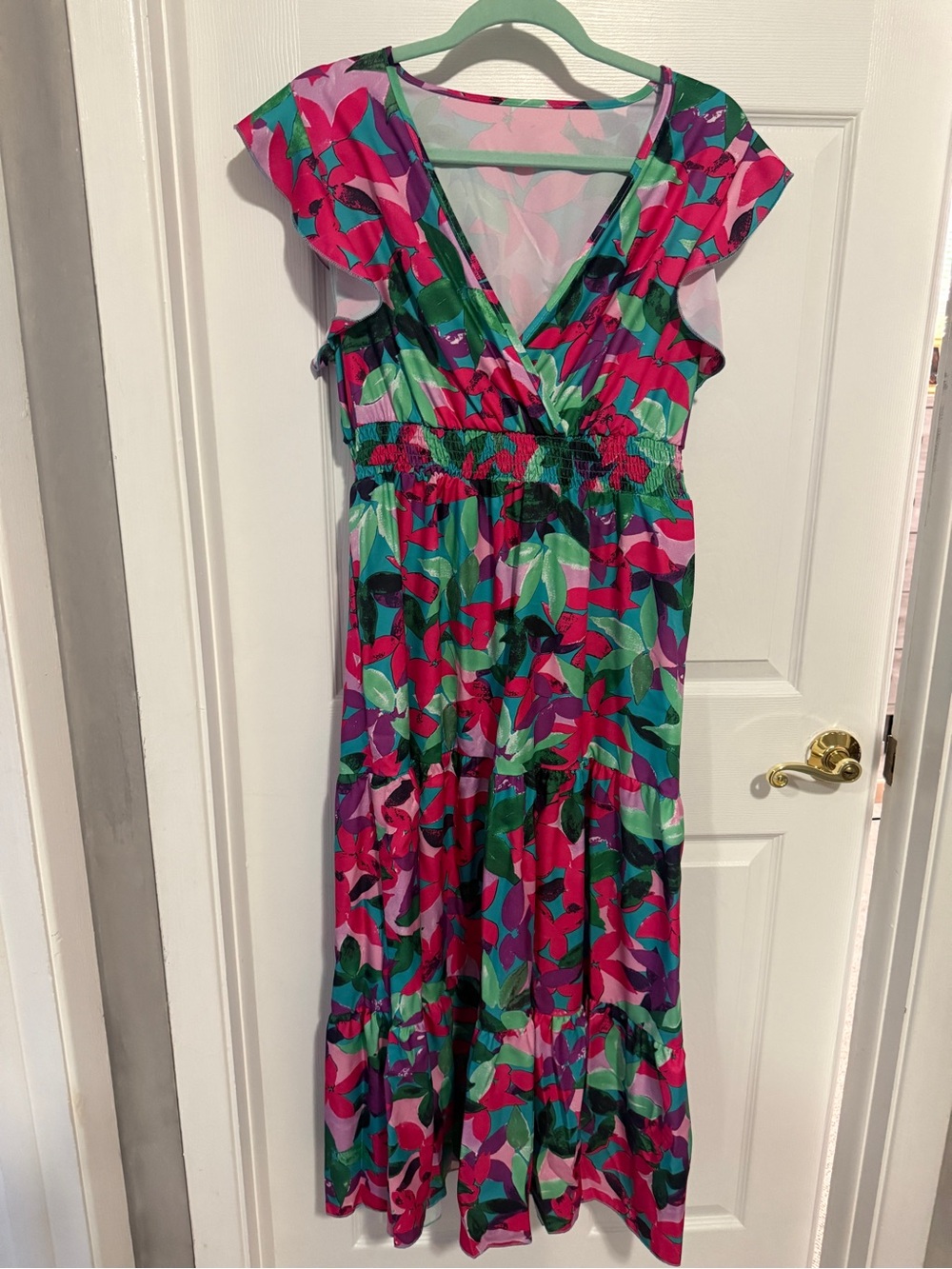 Shein Floral dress, elastic waistband Size XL
